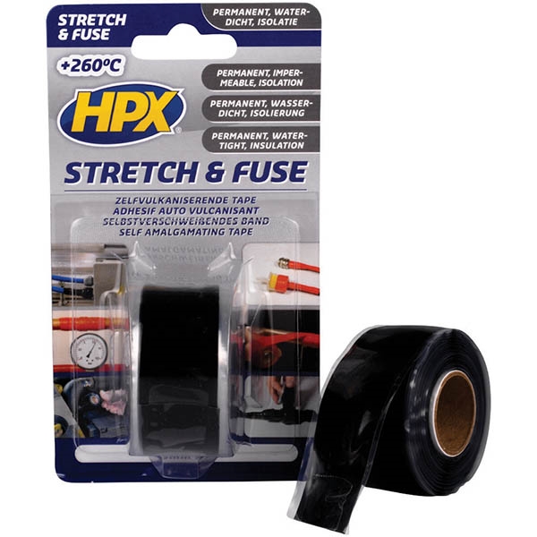 0001753_hpx-stretchfuse-25mmx3m.jpeg HPX Stretch & Fuse Ταινία Αυτοβουλκανιζόμενη Μαύρη 25mm x 3m