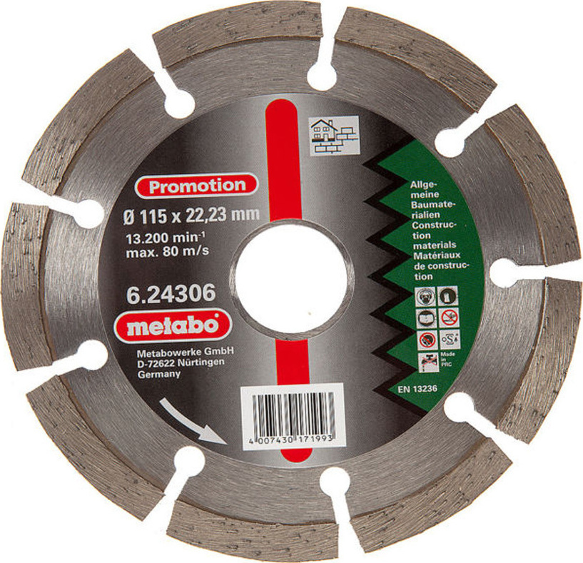 624306000 METABO Διαμαντόδισκος Δομικών Υλικών Ø 115 mm