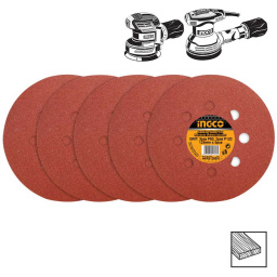 INGCO Φύλλα Λείανσης Τριβείου Φ 125mm Σετ 5 τεμ. για RS32.. CROSLI…
