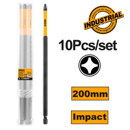 INGCO Κατσαβιδόμυτες Impact 1/4" PH2x200mm 10 τεμ. INGCO Κατσαβιδόμυτες Impact 1/4" PH2x200mm 10 τεμ.