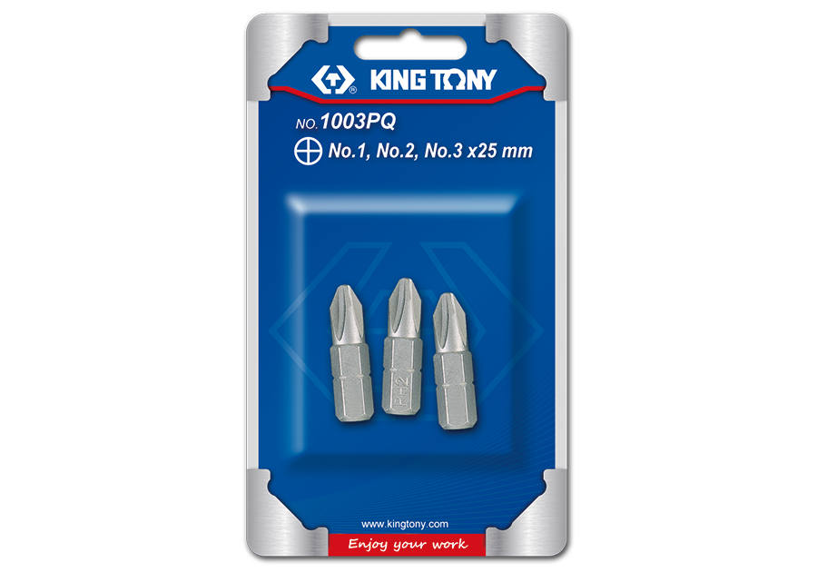 1003PQ KING TONY Σετ 3 Μύτες Κατσαβιδιού Σταυρός