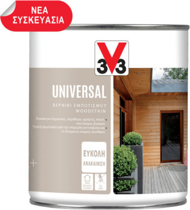 108833 V33 Universal Βερνίκι Εμποτισμού Νερού Σατινέ Άχρωμο 750ml