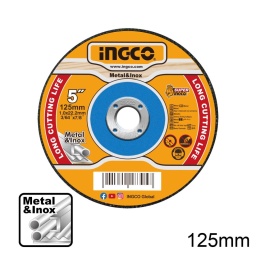 INGCO Δίσκοι Κοπής Σιδήρου INOX 125mm x 1.0mm INGCO Δίσκοι Κοπής Σιδήρου INOX 125mm x 1.0mm