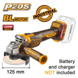 INGCO Γωνιακός Τροχός Μπαταρίας 125mm 20V Li-Ion SOLO INGCO Γωνιακός Τροχός Μπαταρίας 125mm 20V Li-Ion SOLO