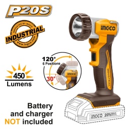 INGCO Φακός Εργασίας Μπαταρίας 20V Li-Ion SOLO 450 lumens INGCO Φακός Εργασίας Μπαταρίας 20V Li-Ion SOLO 450 lumens