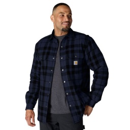 CARHARTT Ανδρικό Μπουφάν Καρό Relaxed Fit Flannel - Navy CARHARTT Ανδρικό Μπουφάν Καρό Relaxed Fit Flannel - Navy