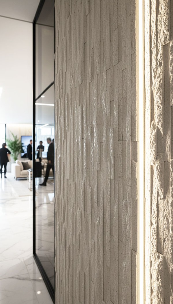 Πάνελ Εύκαμπτης Πέτρας 111020 Muretto Stone 600×1200mm Beige White