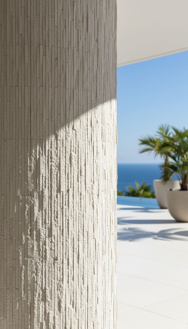 Πάνελ Εύκαμπτης Πέτρας 111020 Muretto Stone 600×1200mm Beige White