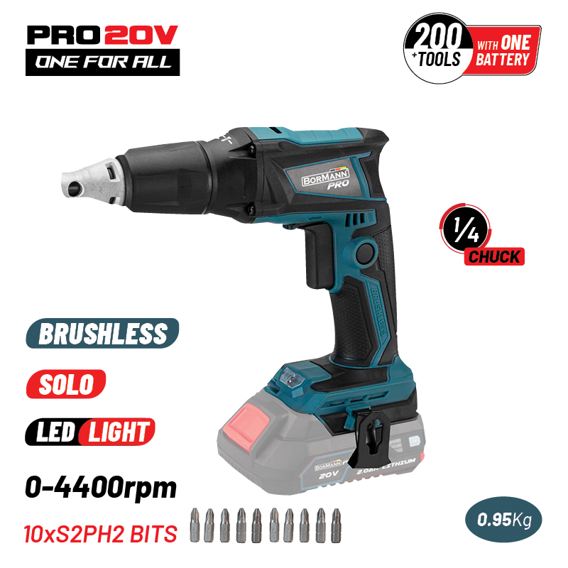 BORMANN Pro Κατσαβίδι Γυψοσανίδας 20V Brushless Μπαταρίας SOLO BBP5150