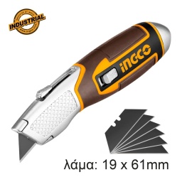 INGCO Μαχαίρι Μοκέτας με 6 Λάμες 19x61mm INGCO Μαχαίρι Μοκέτας με 6 Λάμες 19x61mm