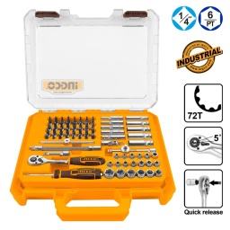INGCO Καρυδάκια 1/4" Σετ 69 τεμ. INGCO Καρυδάκια 1/4" Σετ 69 τεμ.